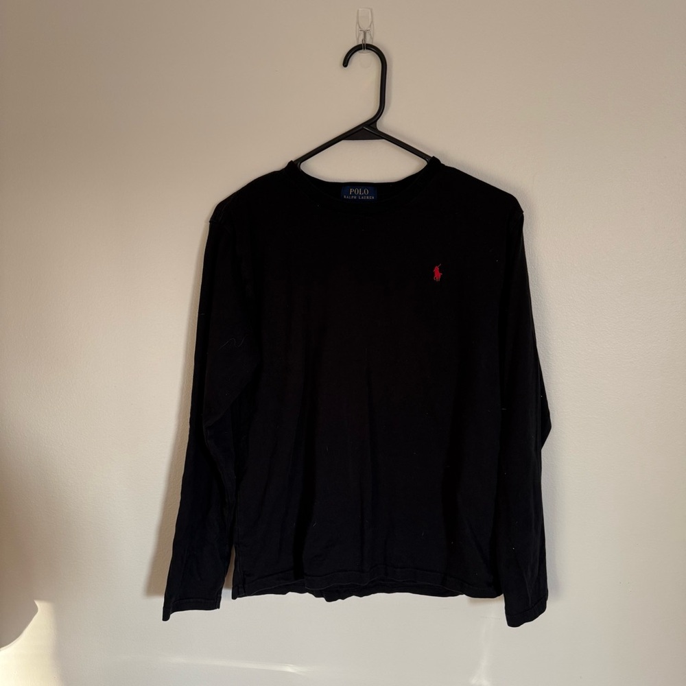 Boys L Polo Ralph Laruen Black long sleeved shirt:( 14-16 ) 100% cotton casual